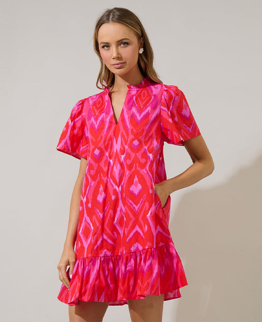 Sugarlips Blevin Ikat Celeste Dress