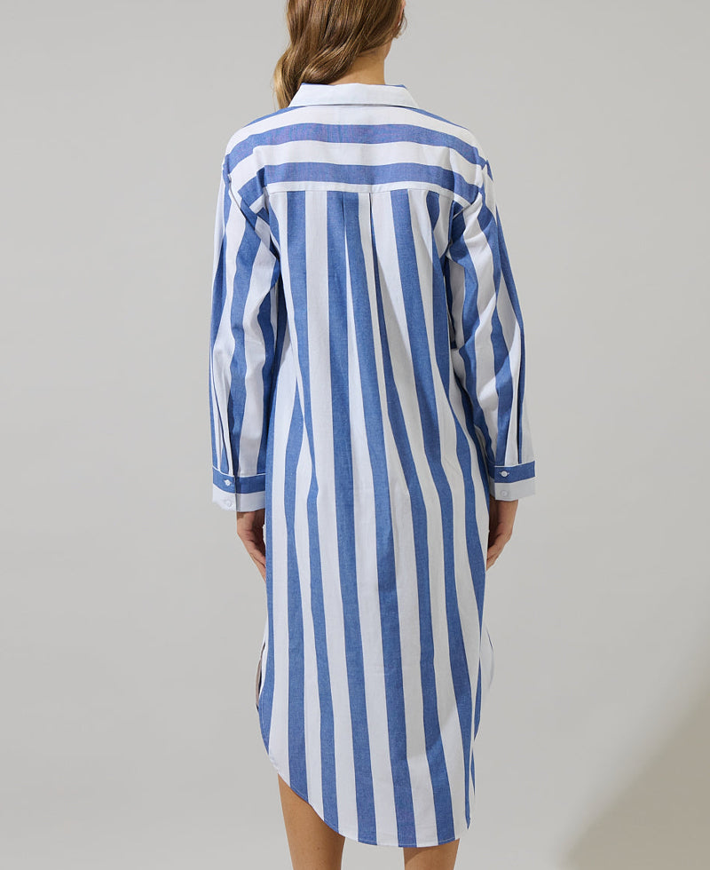 Sugarlips Jordy Striped Shirt Midi Dress