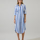 Sugarlips Jordy Striped Shirt Midi Dress