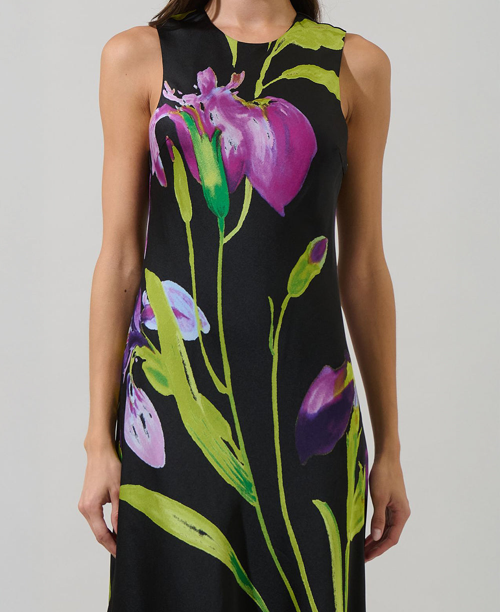 Sugarlips Varkey Floral Satin Midi Dress