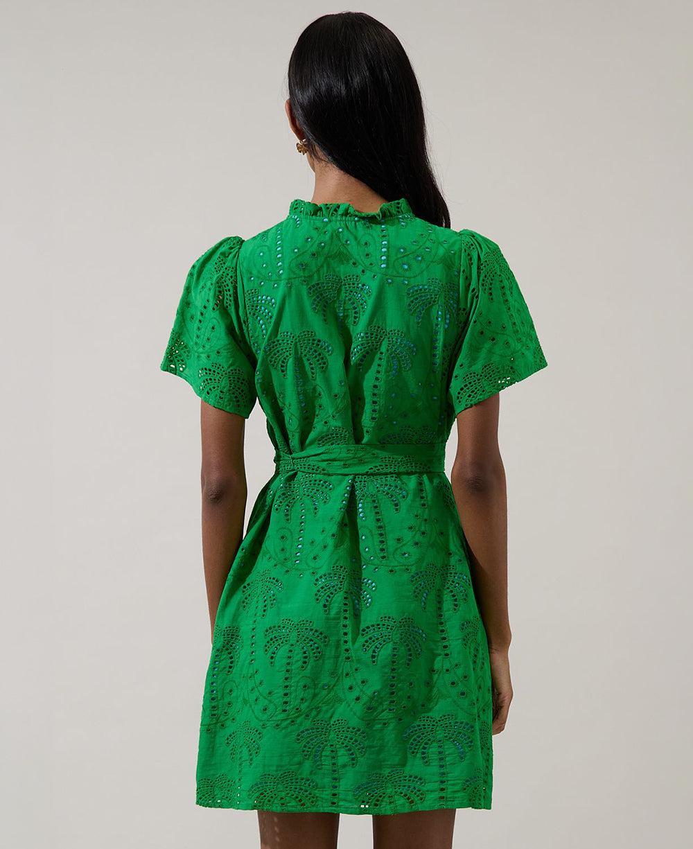 Sugarlips Palms Eyelet Ema Shirt Dress