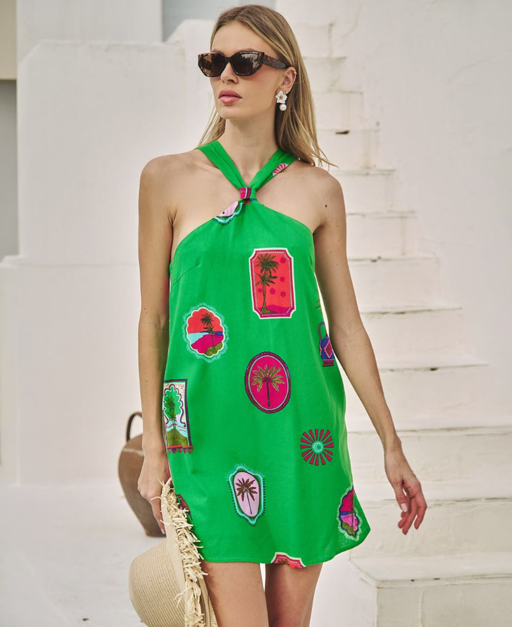 Sugarlips Trinie Postcard Amory Halter Dress
