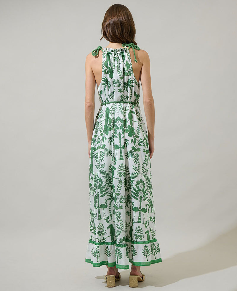 Sugarlips Kimana Floral Kay Halter Neck Maxi Dress