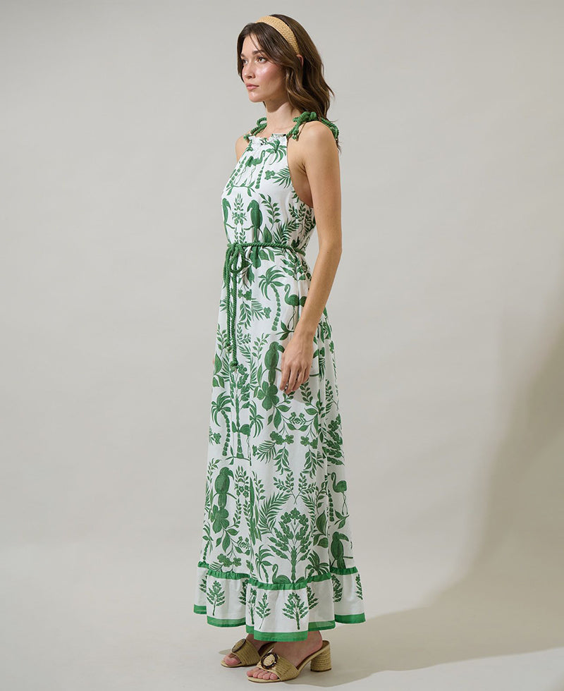 Sugarlips Kimana Floral Kay Halter Neck Maxi Dress