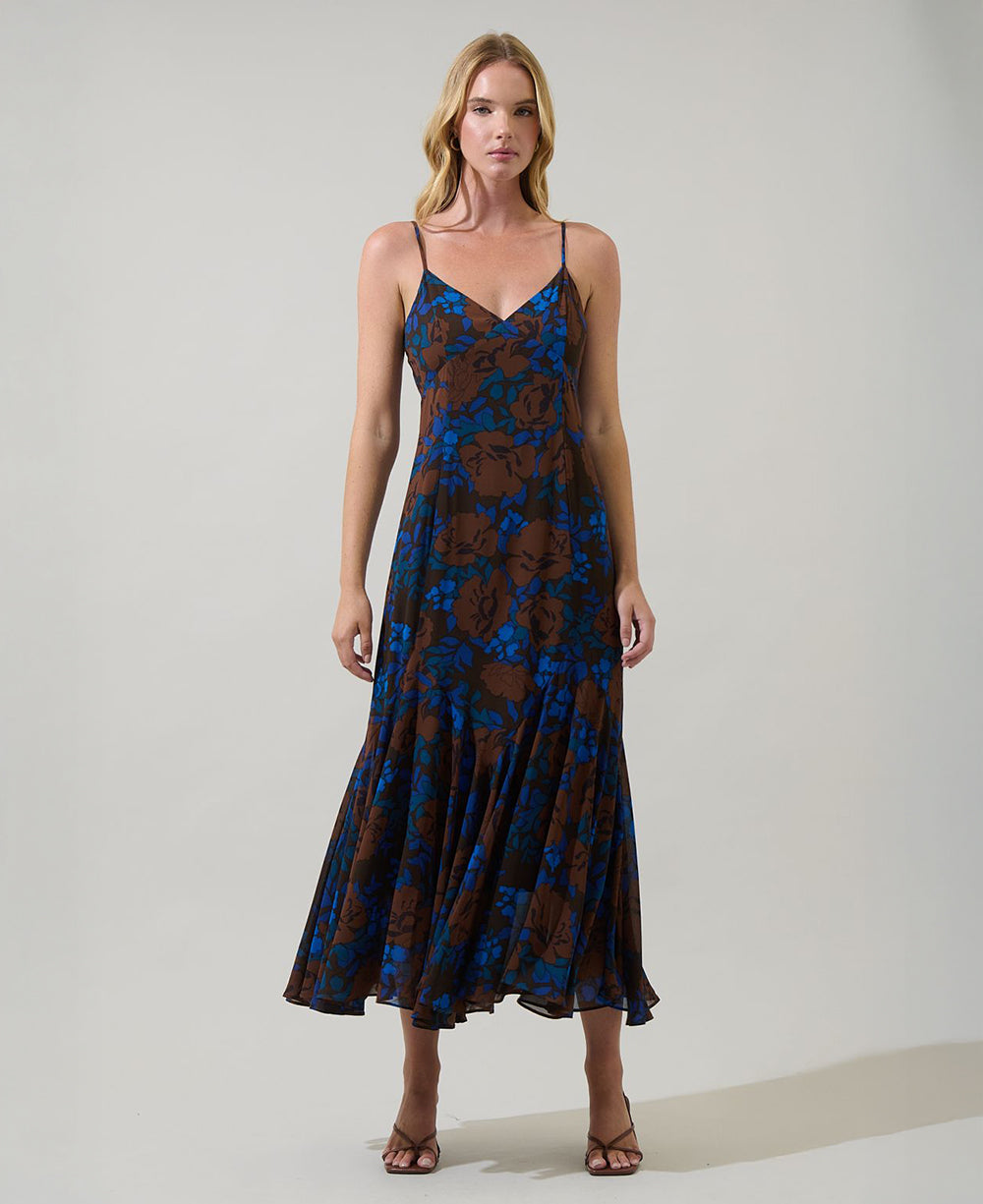 Sugarlips Lebanon Floral Hagny Pleated Midi Dress