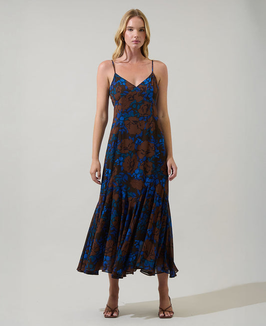 Sugarlips Lebanon Floral Hagny Pleated Midi Dress