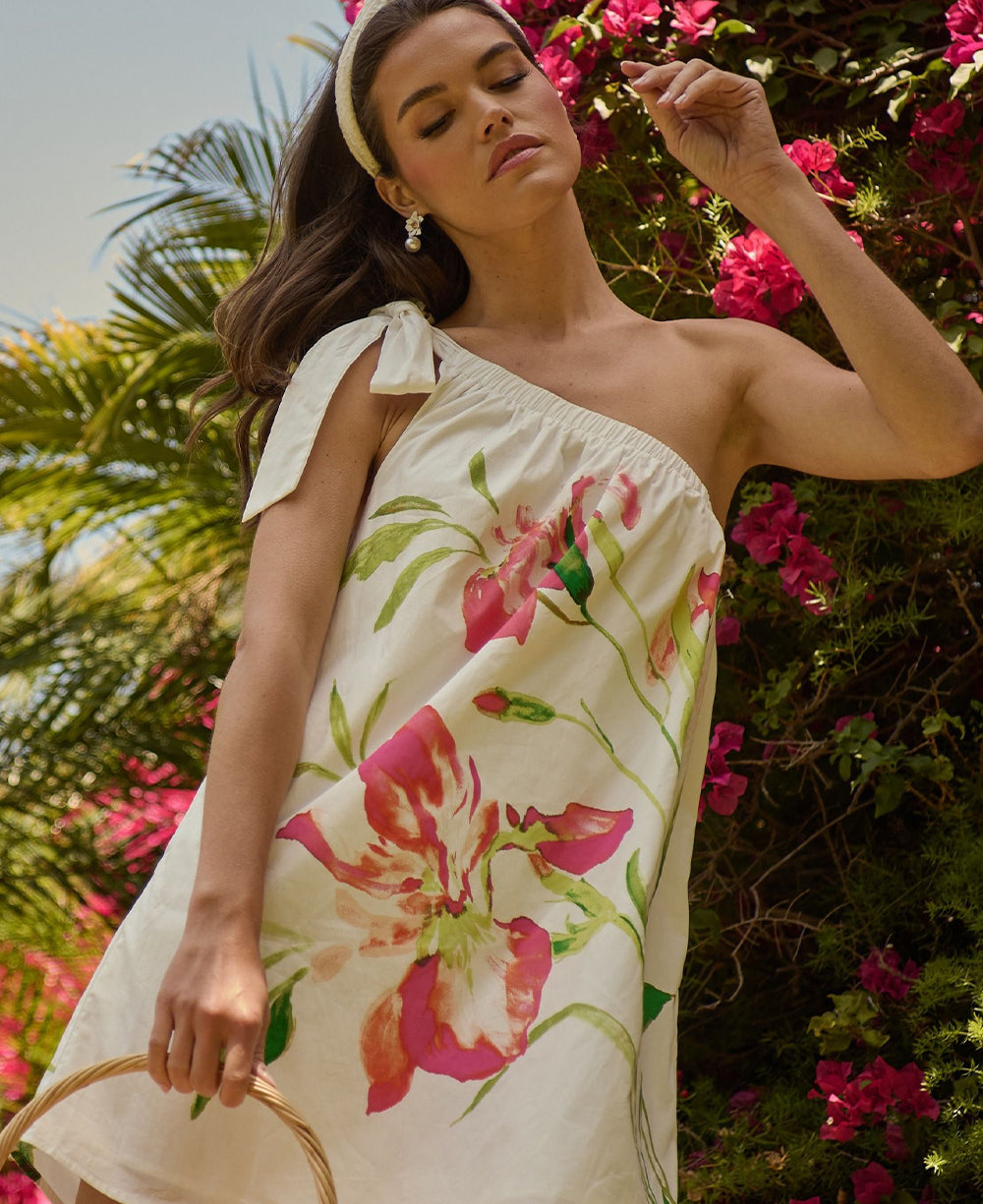 Sugarlips Lilibet Floral Kerra One Shoulder Mini Dress
