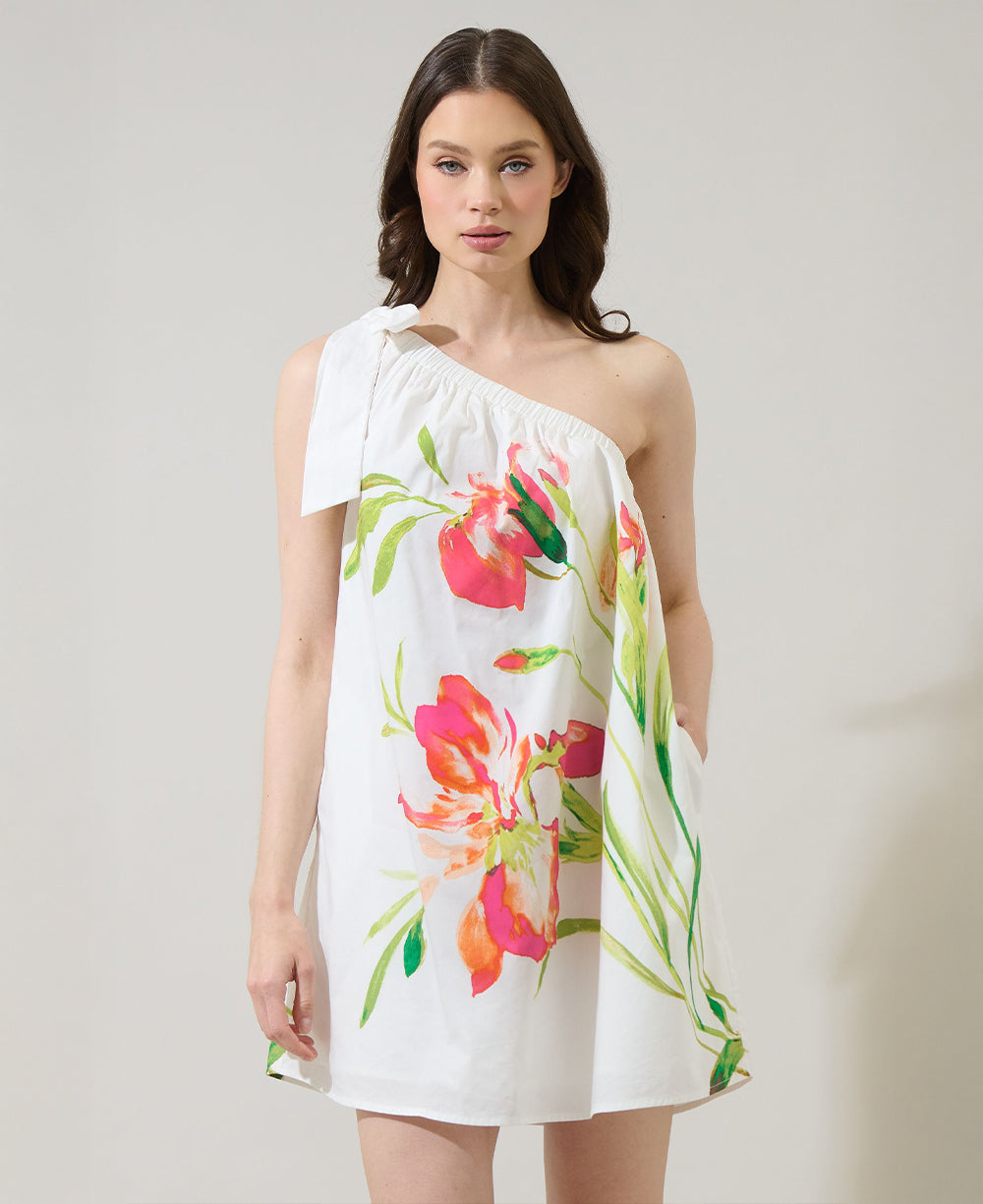 Sugarlips Lilibet Floral Kerra One Shoulder Mini Dress
