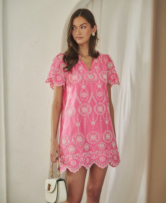 Sugarlips Laurin Eyelet Shift Dress