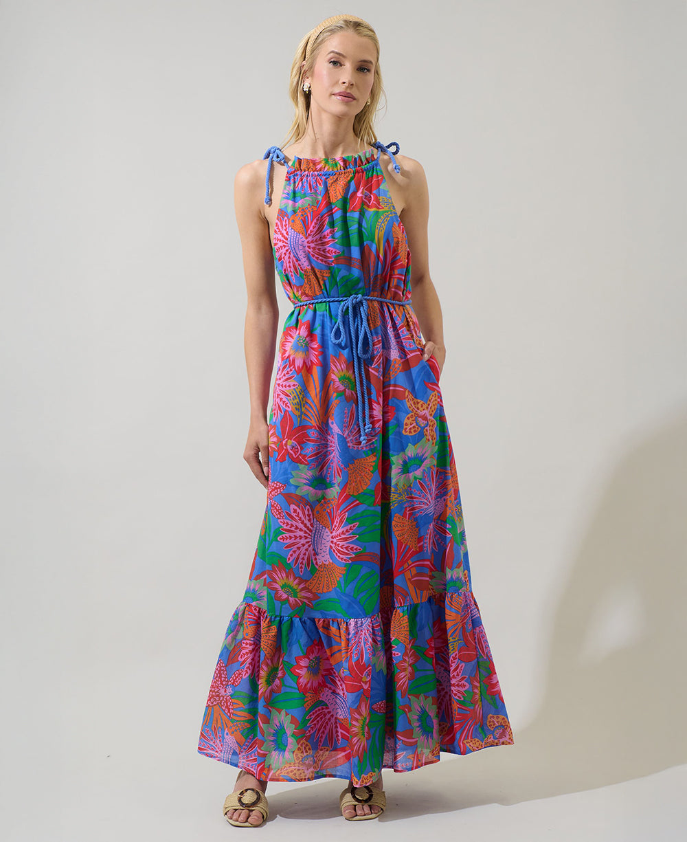 Sugarlips Cindal Floral Halter Neck Maxi