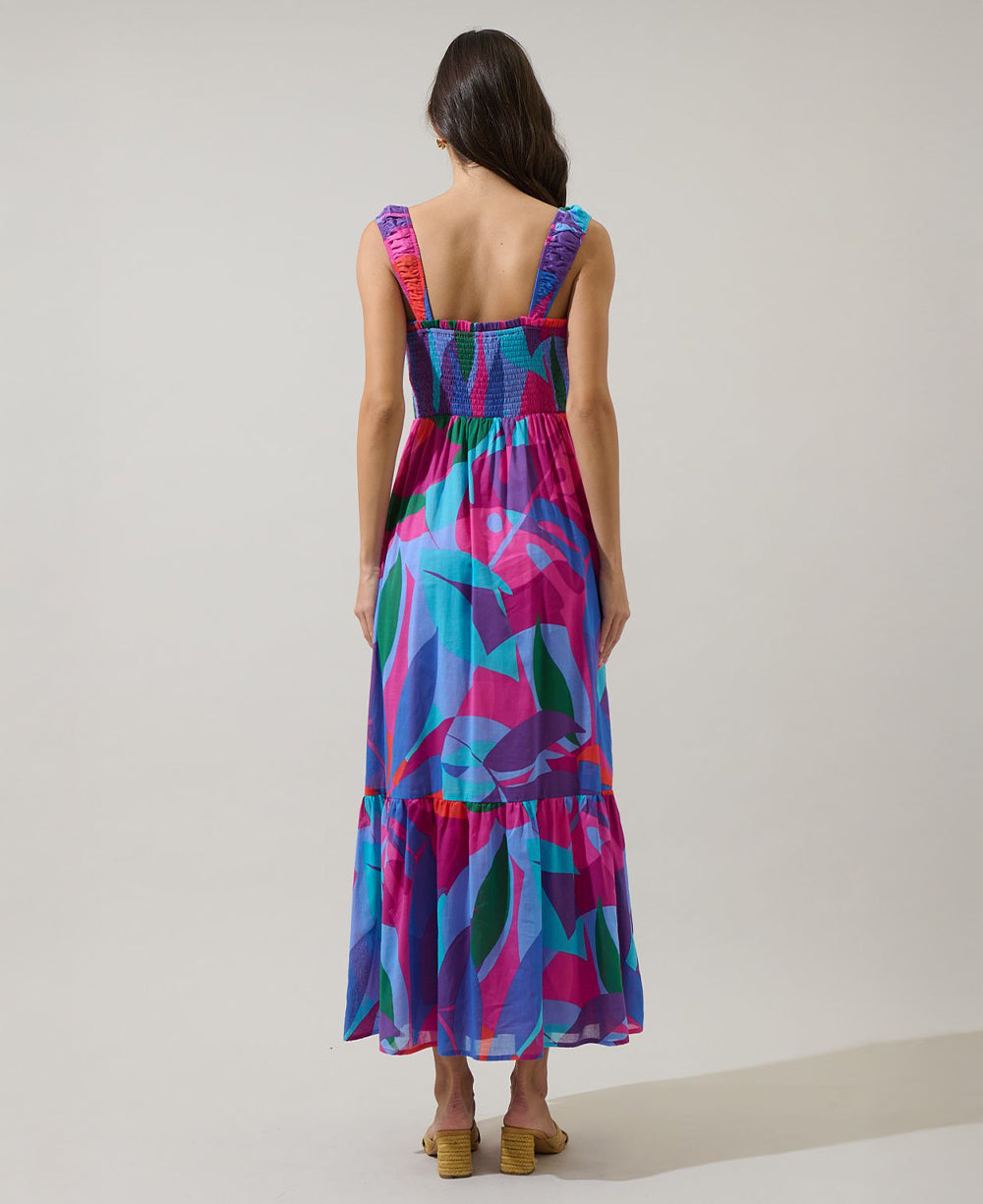 Sugarlips Vemmy Abstract Smocked Maxi