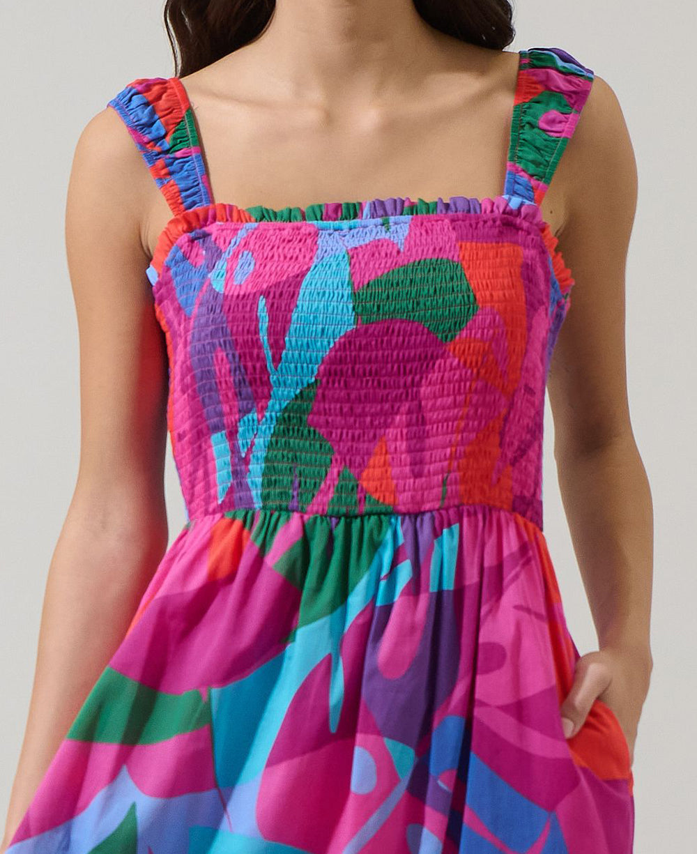 Sugarlips Vemmy Abstract Smocked Maxi
