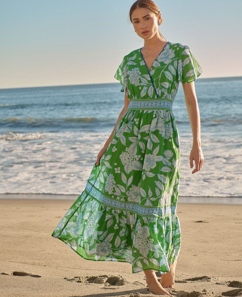 sugar lips green dress Sugarlips: Step Out Forest Green Floral Midi Dress Shop the Mint