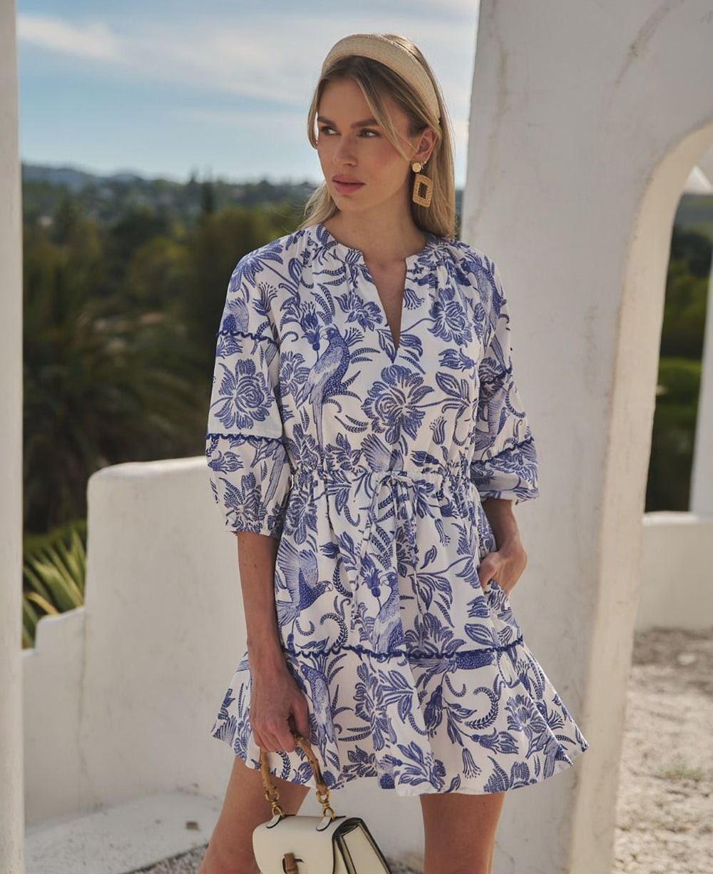 Sugarlips Virda Floral Split Neck Dress