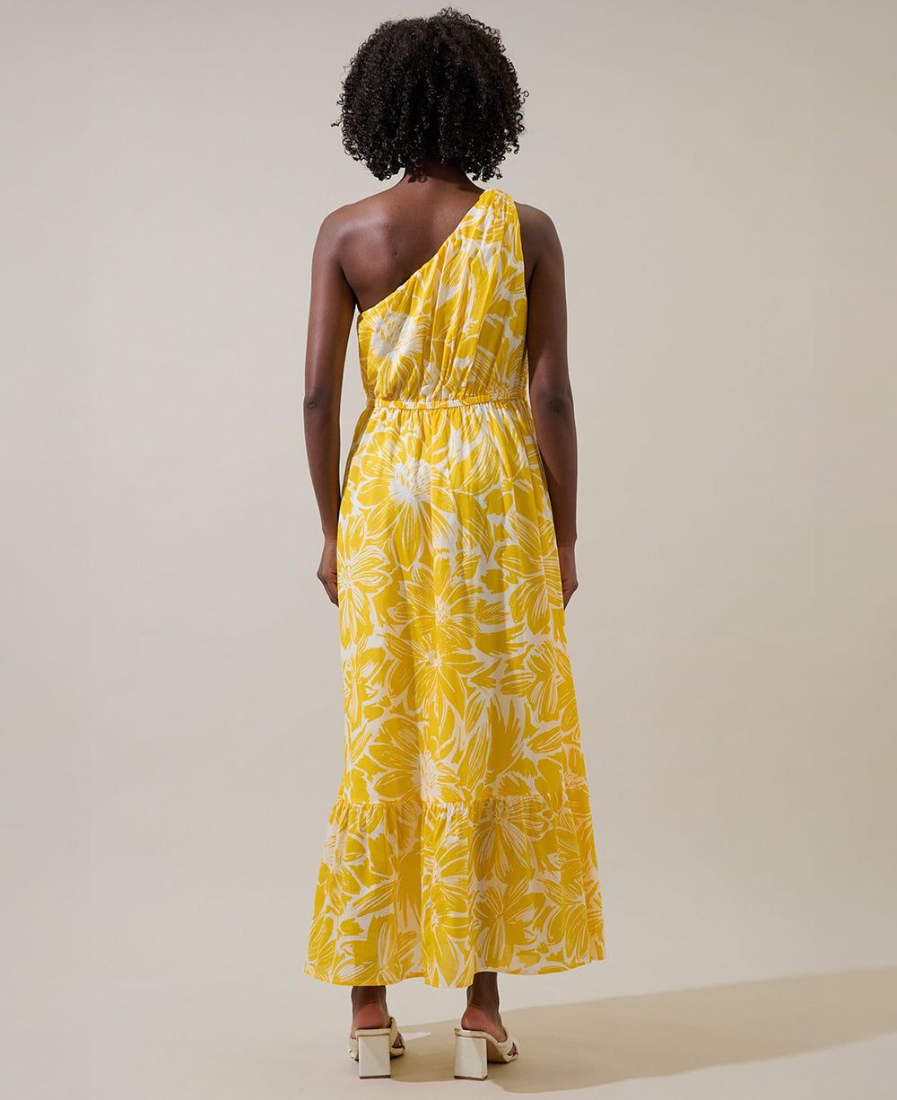 Sugarlips Joni Floral Elya One Shoulder Maxi