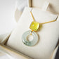 Sugarloaf Lemon Quartz & Jade Donut Pendant