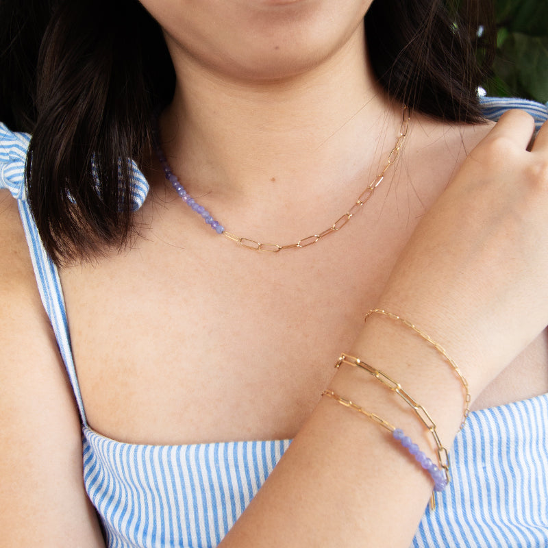 18K Gold Barely There Paperclip Chain Bracelet