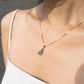 Teardrop Jade Pendant with Diamond