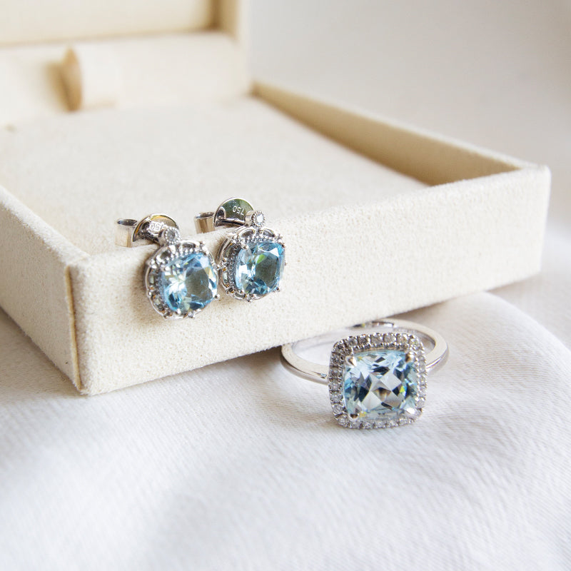 Topaz Halo Studs