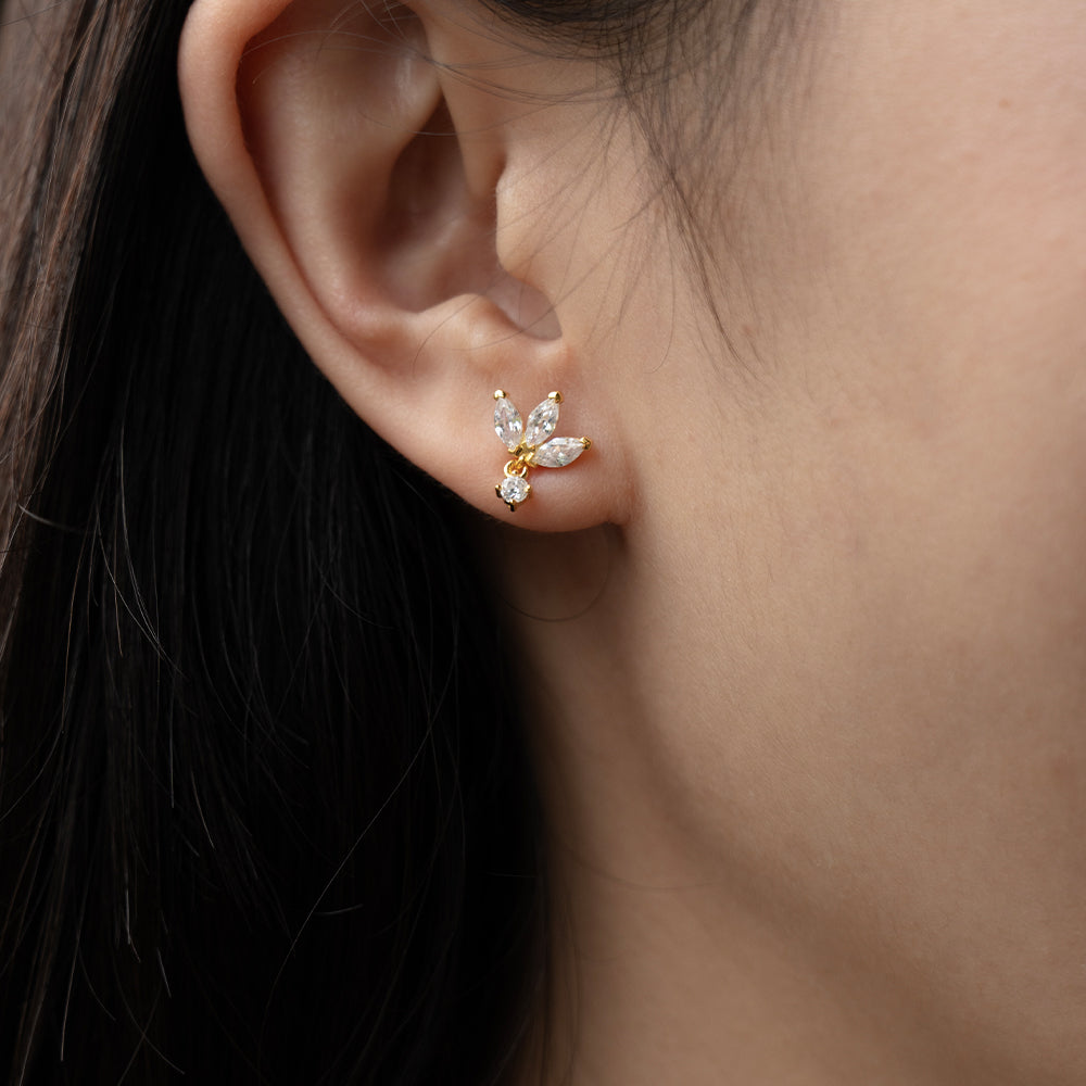 Triple Petal Drop Studs