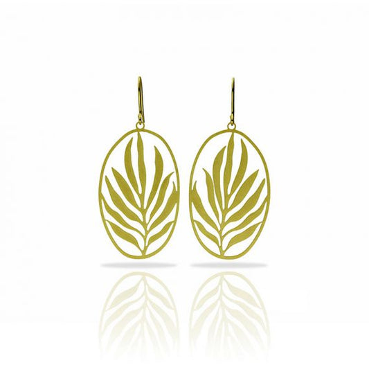 RAS Tropic Oval Gold Small Earrings Gold