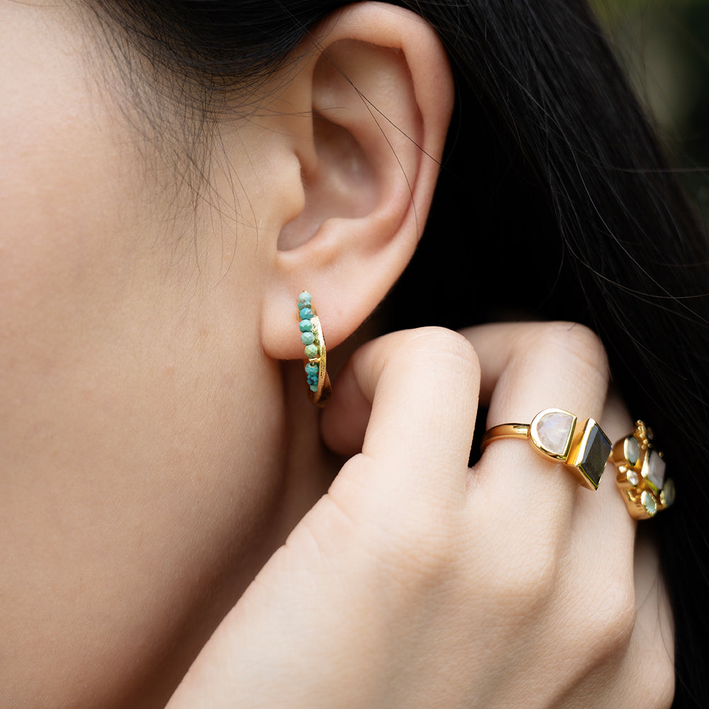 Accent Gem Hoops