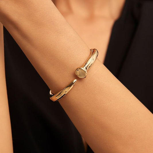 uno de 50 gold plated nail cuff bracelet