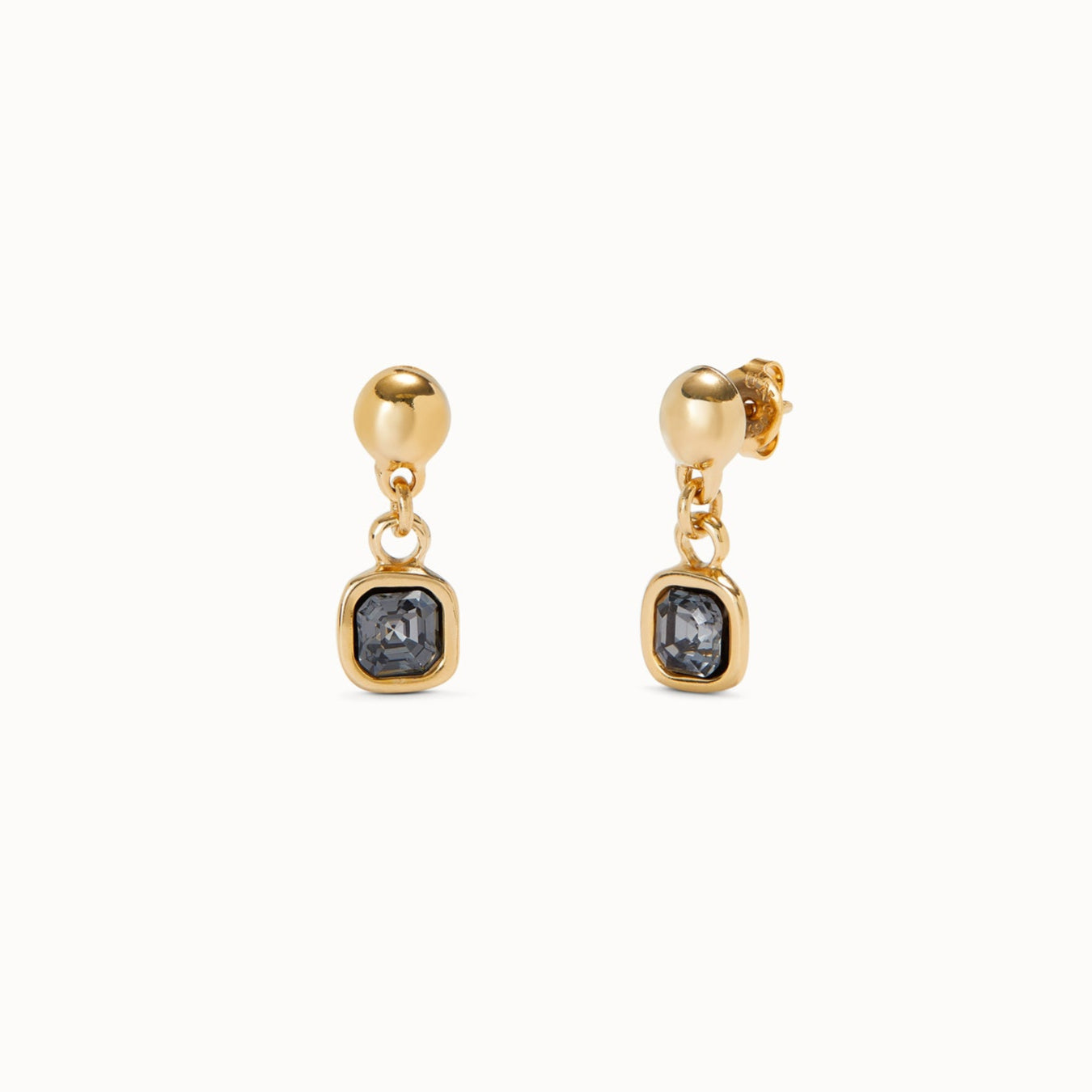 UNOde50 Square Sparkle Drop Earrings - Gold