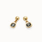 UNOde50 Square Sparkle Drop Earrings - Gold