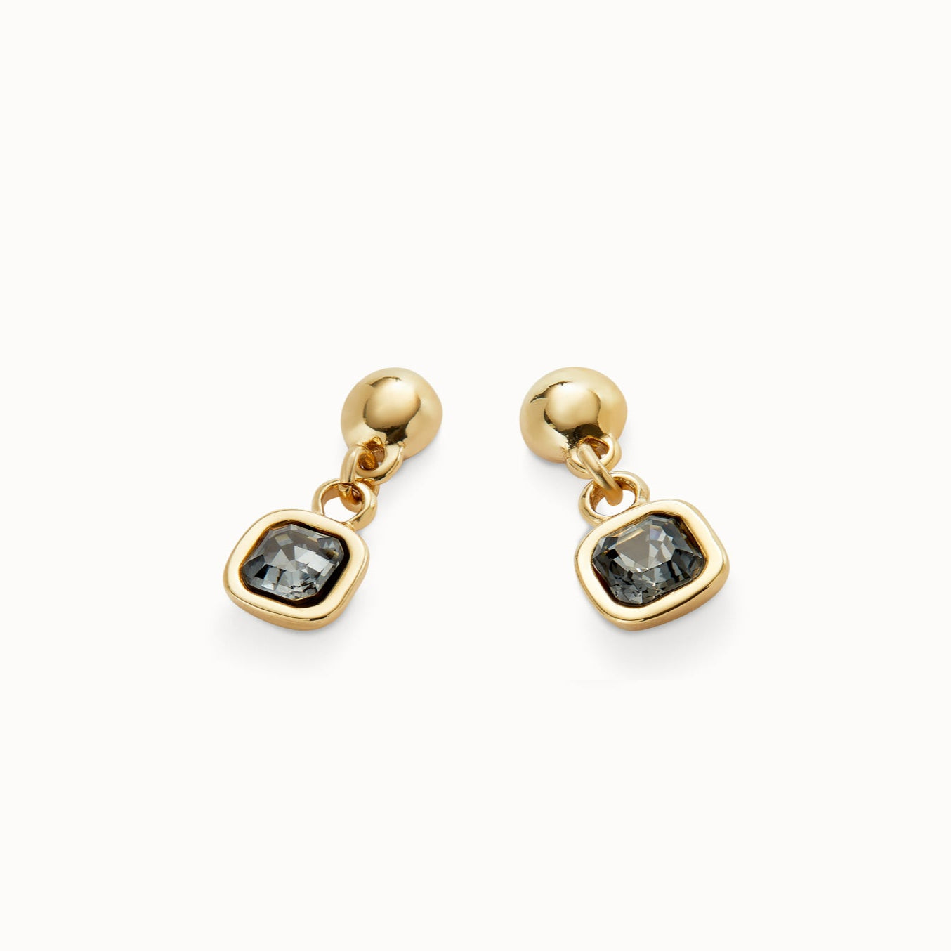 UNOde50 Square Sparkle Drop Earrings - Gold