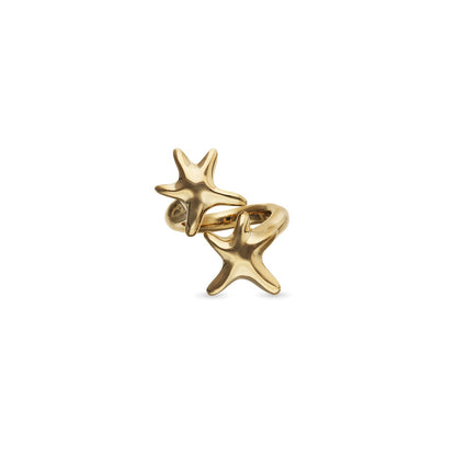 double starfish gold ring