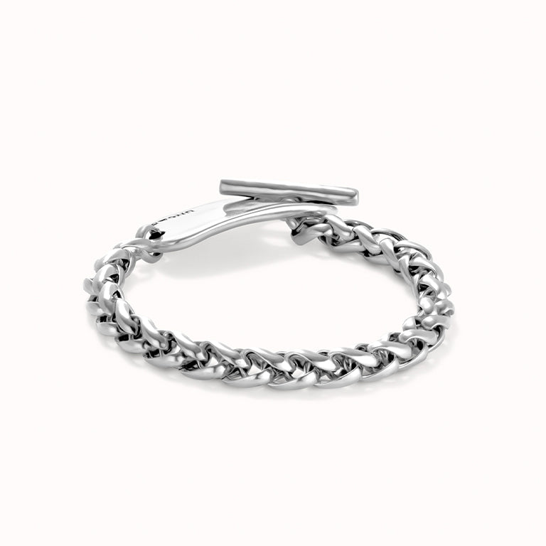 UNOde50 Silver Curb Bracelet with Adjustable Central Clasp