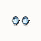 UNOde50 Stud Earrings with Blue Oval Crystals