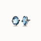 UNOde50 Stud Earrings with Blue Oval Crystals
