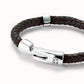 UNOde50 Braided Leather Bracelet Dark Brown