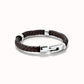 UNOde50 Braided Leather Bracelet Dark Brown