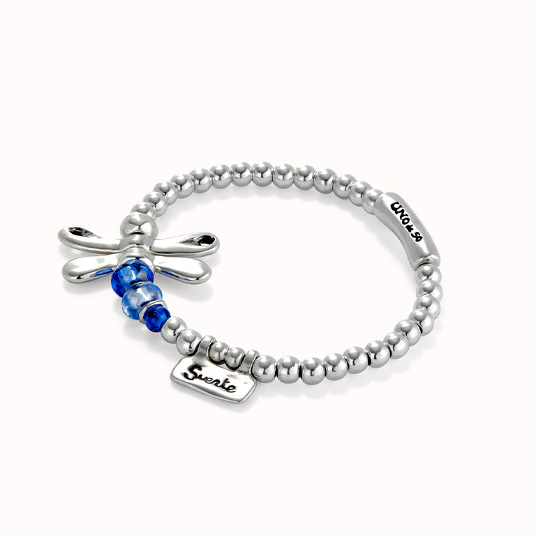 UNOde50 Dragonfly Bracelet w Blue Crystal