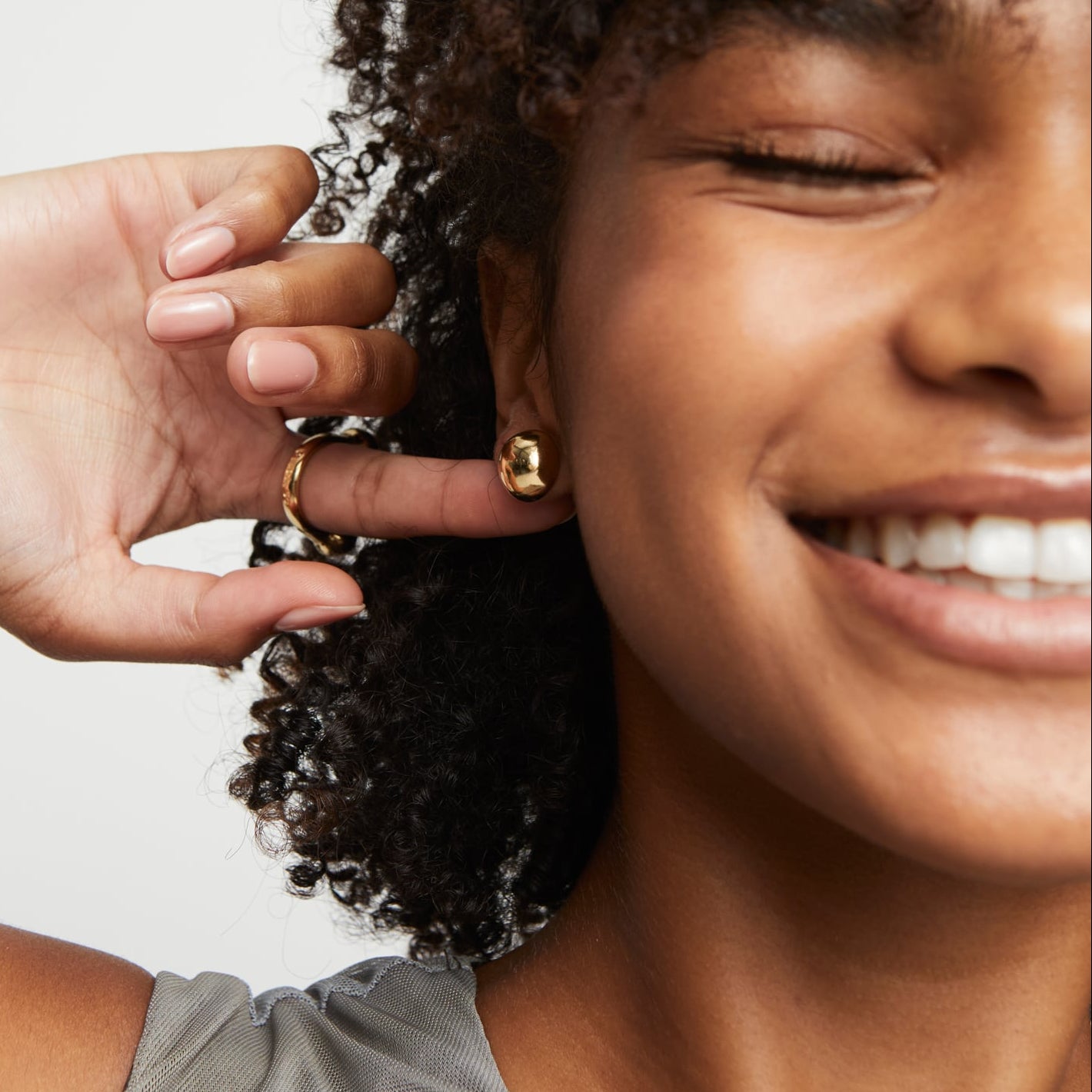 uno de 50 dome shaped stud earrings