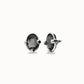 UNOde50 Stud Earrings with Grey Oval Crystals