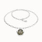 UNOde50 Long Necklace with Large Grey Oval Faceted Crystal