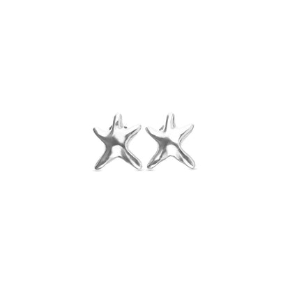 uno de 50 silver starfish stud earrings