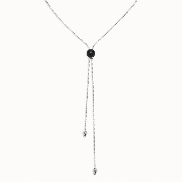 UNOde50 Long Necklace with Black Murano Glass