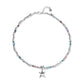 silver plated starfish necklace with crystal beads