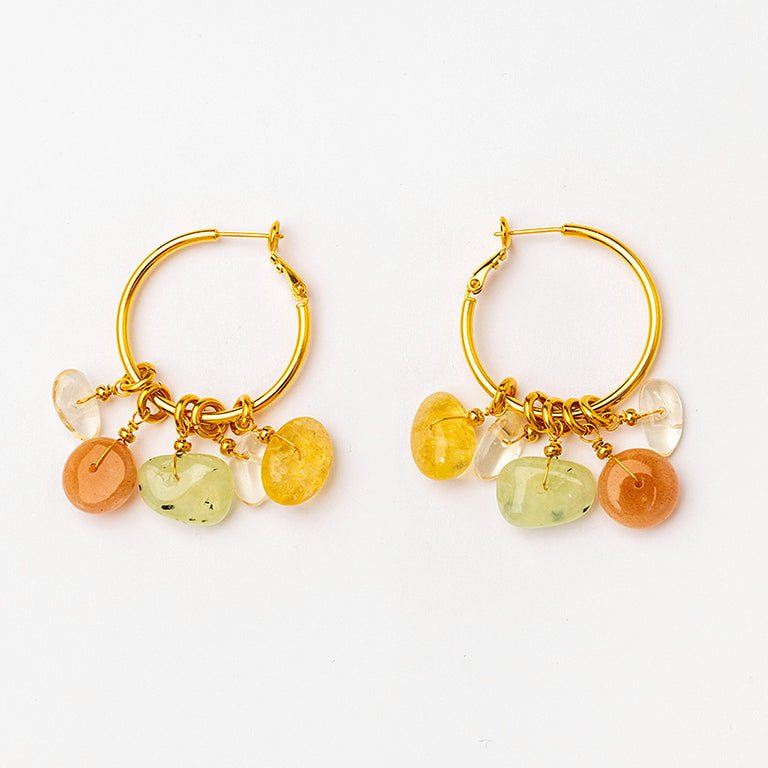 Velatti Multi Gem Hoops