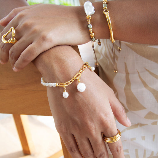 Velatti Baby Pearls & Links Bracelet