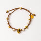 pearl and gold plated hand-braided cord bracelet
