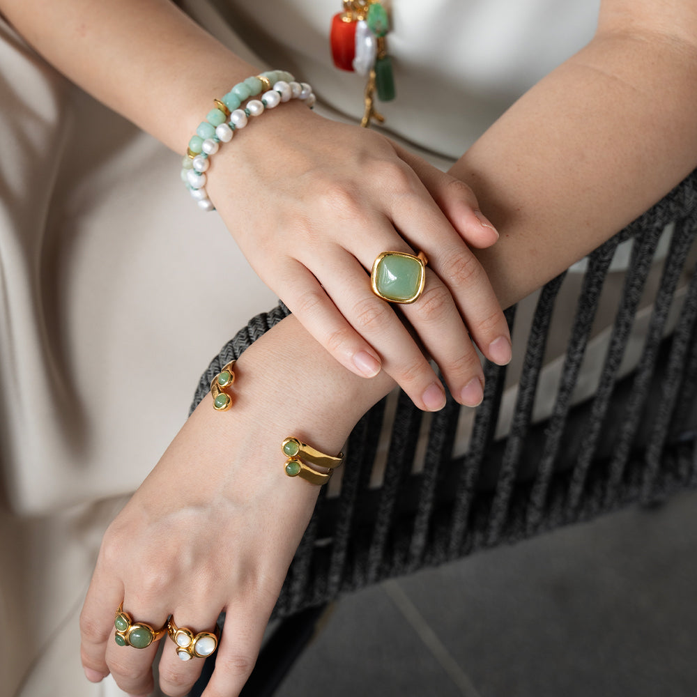 Velatti Square Cut Gemstone Ring