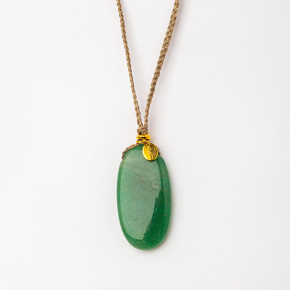 Velatti Braided Long Necklace with Aventurine