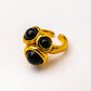 Velatti Curved Triple Gem Ring