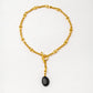 Velatti Link Necklace with Toggle Gem Drop